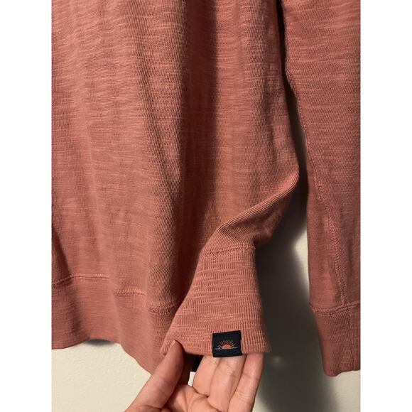 Faherty Hoodie Men XS Summer Surf Stripe Slub Sunwashed Red Pullover See Picture - Picture 6 of 11
